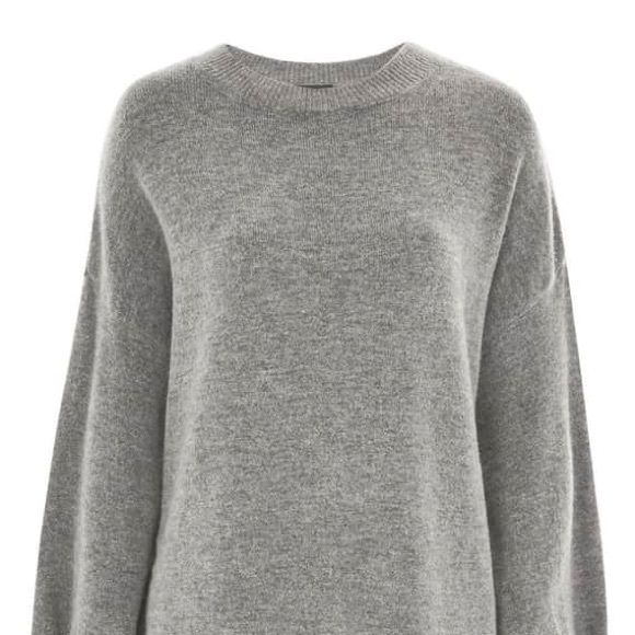 Topshop Oversize Sweater Dress Grey 